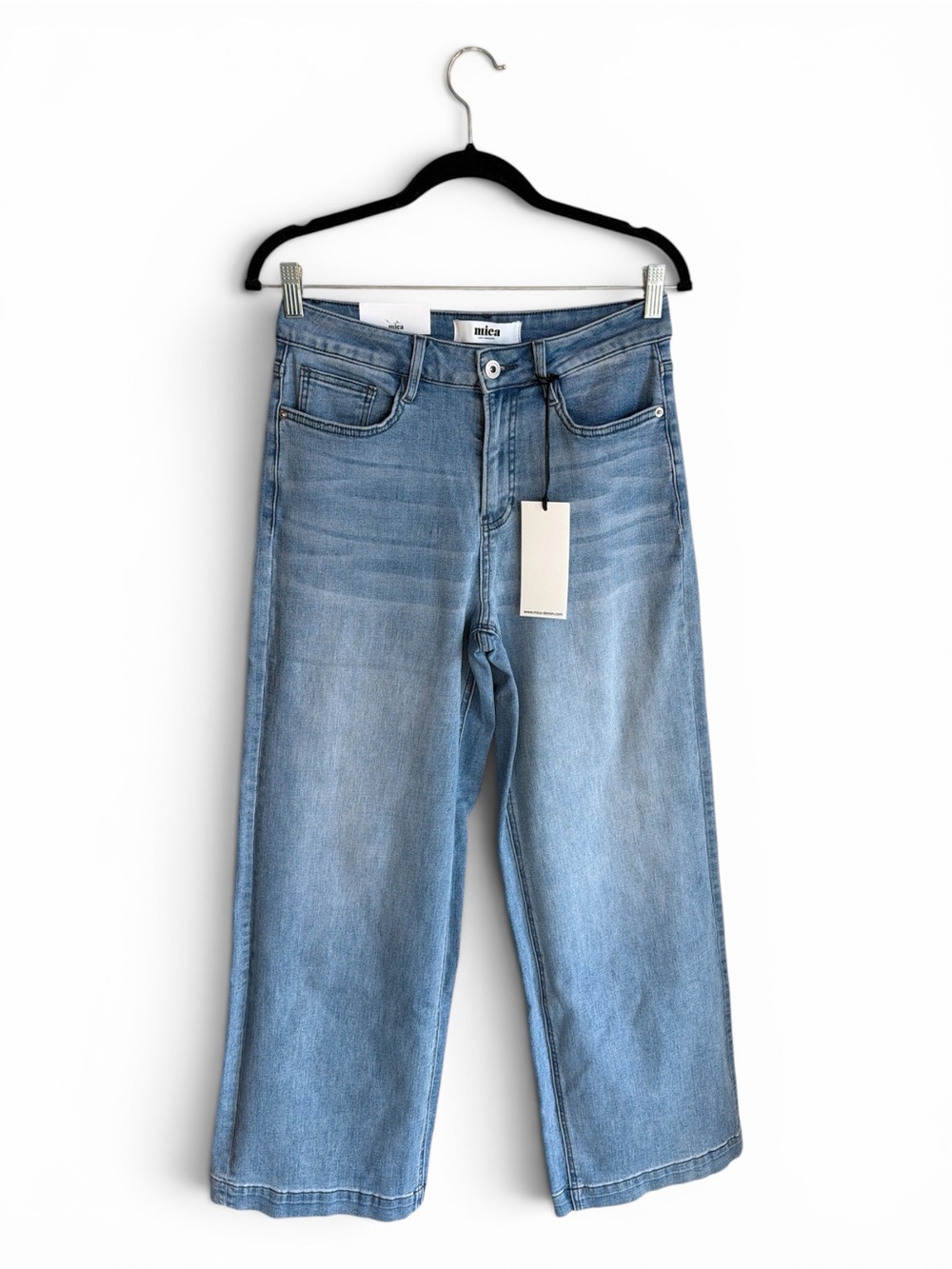 Mica Wide Leg Jean Womens Size 28 Light Wash Stretch Comfortable Denim New - Picture 4 of 16